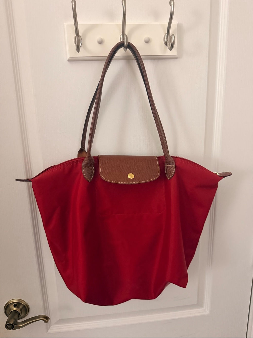 Longchamp Elegant Burgundy Tote Bag Large
